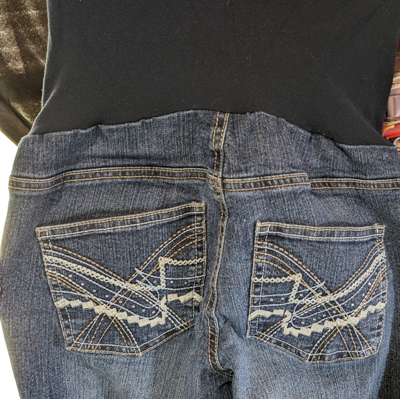 Oh Baby by Motherhood Maternity Blue Jean Pants Small Cool Pocket Designs - Picture 6 of 9